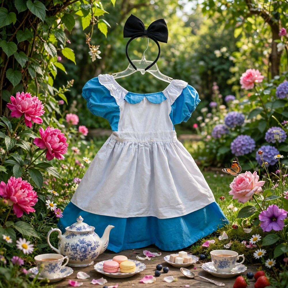 Girls Alice in Wonderland Halloween Costume Dress Headband China 130 US 7 8 C230